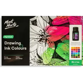 Vodová barva MontMarte Sada barevných inkoustů 24 x 7 ml - č. 0005 - papírový obal