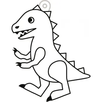 Závěsná sklíčka k vybarvení barvami na sklo cca 8 cm, mix, Motiv Tyranosaurus