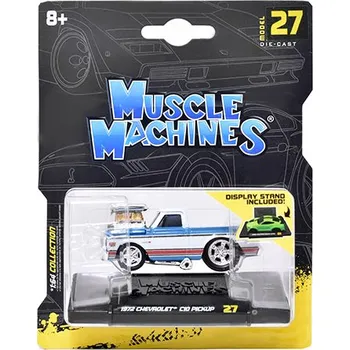 autíčko Chevrolet C 10 Pick-up 1:64 - Maisto Chevrolet C-10 Shortbed Pick-up Gulf 1968 + tandemová přívěs - kovový model auta