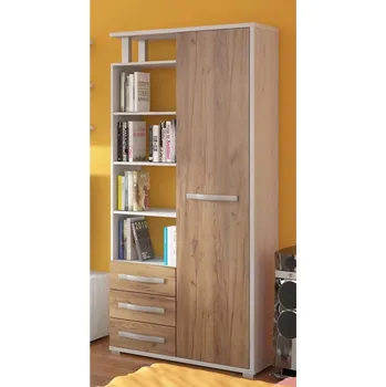 Šatní skříň Skříň LEHUA 1D3S, craft bílý/craft zlatý, 5 let záruka + vyzvednutí ZDARMA