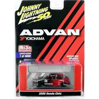 autíčko Honda Civic #21 2000 Advan Yokohama 1:64 - Johnny Lightning Honda Civic 2000 No.27 Hatchback Advan - sběratelský model auta