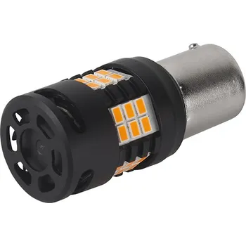Žárovka LED BAU15S oranžová, 12V, 30LED 3020SMD