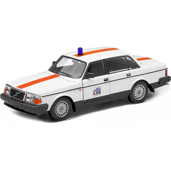 autíčko Volvo 240 GL 1986 Policie Belgie 1:24 - Welly Volvo 240GL 1986 Police Belgium "SOS 901" - kovový model auta 1/24