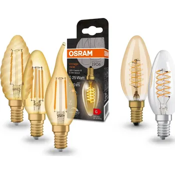 Lampička OSRAM LED svíčka Vintage 1906, E14 Žárovka 4W 824 zlatá zlato