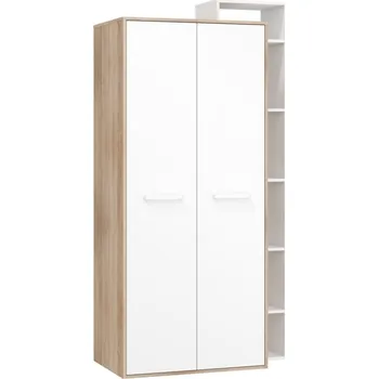 Šatní skříň Skříň DORINDA 2D pravá, dub sonoma/bílá, 5 let záruka + vyzvednutí ZDARMA