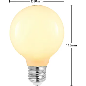 Lampička Arcchio LED žárovka E27 8W G80 2 700K stmívatelná, opál, sada 2 kusů