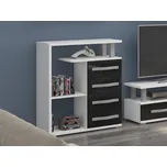 Regál LEHUA 4S, bílá/černý lesk, 5 let záruka + vyzvednutí ZDARMA