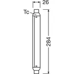 LED žárovka OSRAM S15, S19, 28,4 cm, 7 W, 2 700 K bílý matný