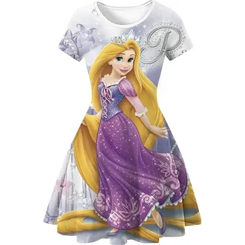 Dívčí šaty Disney Dívčí šaty Rapunzel - Locika s 3D potiskem Varianta: LZ-52601, Velikost: 150