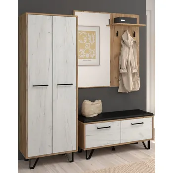 Předsíňová stěna Předsíň PRUDHOE, craft zlatý/craft bílý, 5 let záruka + vyzvednutí ZDARMA