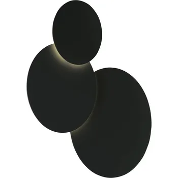 Lampička HELL LED nástěnné světlo Tilda, kulaté, 3 zdroje, černá LED celkem 38 W - Doprava zdarma