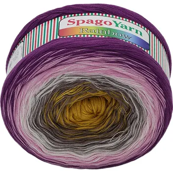 Příze Bellatex Příze SpagoYarn Rainbow Žlutá,Hnědá,Růžová,Fialová