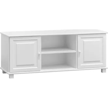 Televizní stolek RTV stolek TAMONAD 1, šíře 136 cm, masiv borovice, moření: bílé + vyzvednutí ZDARMA