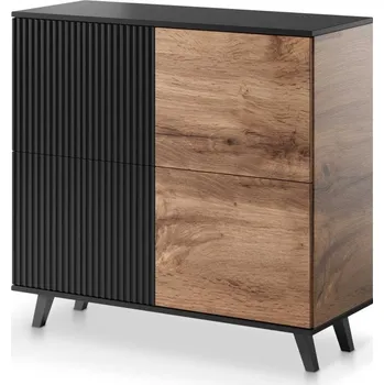 Komoda RANDOM II Komoda plast, MDF černá / dub wotan