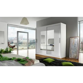 Šatní skříň Šatní skříň GAMBA VII, bílý mat/zrcadlo +možnost VÝNOSU + vyzvednutí ZDARMA