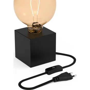 Lampička Calex stolní lampa ve tvaru kostky, černá - kabel 180 cm 1 x 40 W