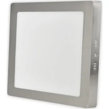 LED svítidlo stropní stříbrné 12W 4000K Satin Nikl čtverec IP 20