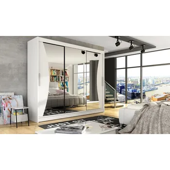 Šatní skříň Šatní skříň ANDE IV, bílý mat/zrcadlo +možnost VÝNOSU + vyzvednutí ZDARMA