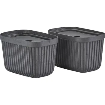 Úložný box Zone Denmark, Krabička na potraviny Pulp 15 x 23 cm černá 2 ks - Formadore