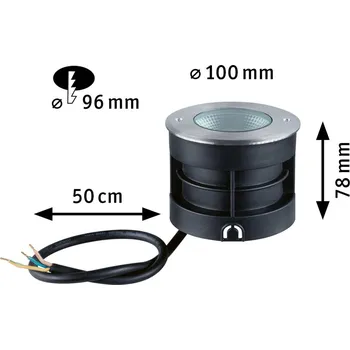 Venkovní osvětlení Paulmann Vanea LED zapuštěné podlahové svítidlo IP67, Ø 10 cm hliník LED 3,5 W celkem - Doprava zdarma