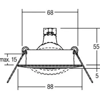 Lampička BRUMBERG Breena-R zapuštěná GX5.3 kulatá chrom matná matný chrom 1 x 50 W