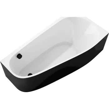 Vana PROJEKTA R MONOLITH asymetrická stojící vana 156x77x60cm, bílá/černá