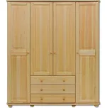 Skříň čtyřdveřová TONGSHAN, masiv borovice, moření: … +možnost VÝNOSU + vyzvednutí ZDARMA