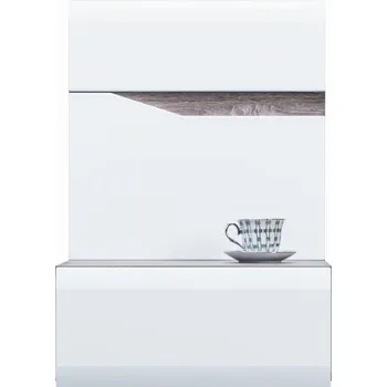 Noční stolek Noční stolek závěsný ALBIREO pravý, dub sonoma truflový/bílý lesk + vyzvednutí ZDARMA