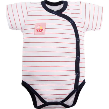 Kojenecký body Eevi Body rozepínací s krátkým rukávem STATKI proužky dívka - 56