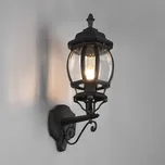 Trio Lighting Venkovní nástěnné svítidlo Elvo, horní zásuvka, matná černá černá matná, čirá 1 x 60 W - Doprava zdarma