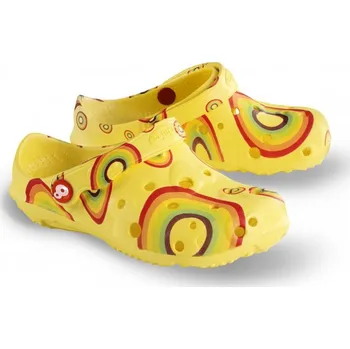 Dámská zdravotní obuv Schu'zz / Mbargo Sarl Francie Schu'zz - Dětská Volnočasová obuv, Globule 0031, žlutá potisk - duha Velikost: 27