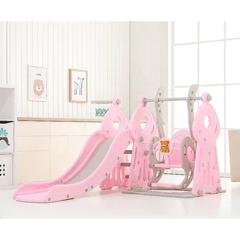 Hra na zahradu Insportline Dětská skluzavka s houpačkou a košem 4v1 inSPORTline Swingslide Barva růžová