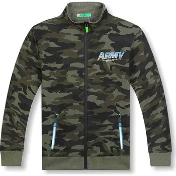 Chlapecké oblečení MASKÁČOVÁ MIKINA ARMY KUGO, velikost 116-146 Barva: Maskáč s modrým nápisem, Velikost: 140