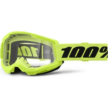 Motocyklové brýle 100% STRATA 2 Junior Neon Yellow - clear lens