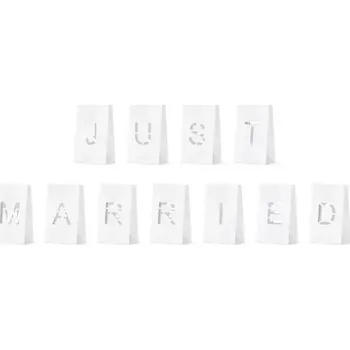Svatební dekorace Papírové dekorační svatební sáčky Just Married 11 ks