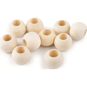 Dětské navlékací korálky Dřevěný korálek Ø20 MAXI průvlek - natural VÝHODNÉ BALENÍ 20ks