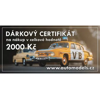 Dárkový potravinový koš Dárkový certifikát v hodnotě 2000 Kč Dárkový poukaz na nákup modelů