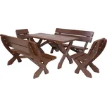 Zahradní lavice CRASSULA 150, masiv smrk/ořech + vyzvednutí ZDARMA