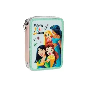 Penál Penál Disney Princess Made of Magic dvoupatrový s výbavou