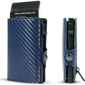 Ledvinka Panský cardholder s texturou Barva (Varianta): Blue - Zip Pocket