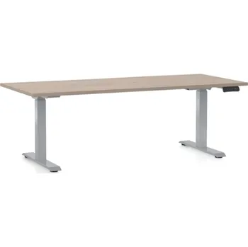 Psací stůl Výškově nastavitelný stůl OfficeTech D, 180 x 80 cm, šedá podnož, dub