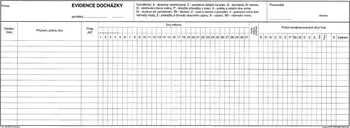 Tiskopis Tiskárna AKORD Chomutov 095 evidence docházky 1/2 A3 50 listů