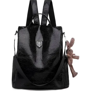 Městský batoh Dámský stříbrný batoh do města Barva (Varianta): Černá