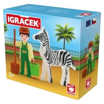 Figurka Efko Igráček Ošetřovatel - figurka se zebrou a příslušenstvím