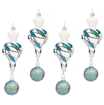 Vánoční dekorace Set skleněných závěsných ozdob