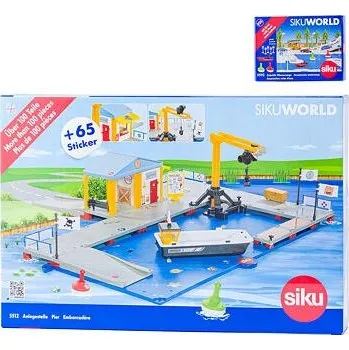 Figurka SIKU World - nakládací přístav s molem a člunem