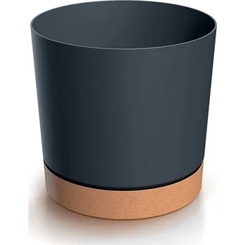 Zahrada Prosperplast Květináč TUBO PM s miskou 33,8 cm - barva: antracit/naturo ECO