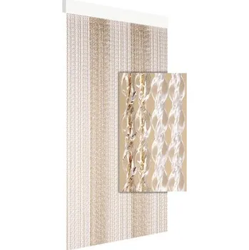 Závěs do dveří NICA 90x210 cm hnědý/bílý