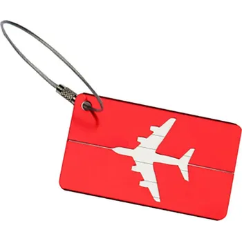 Ledvinka Jednobarevná baggage tag s letadlem Barva (Varianta): Červená