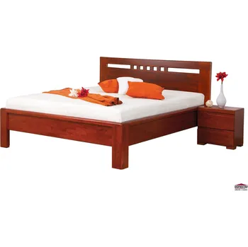 Postel Domestav FLORENCIA manželská postel čelo rovné čtverečky 160 cm buk cink mořený